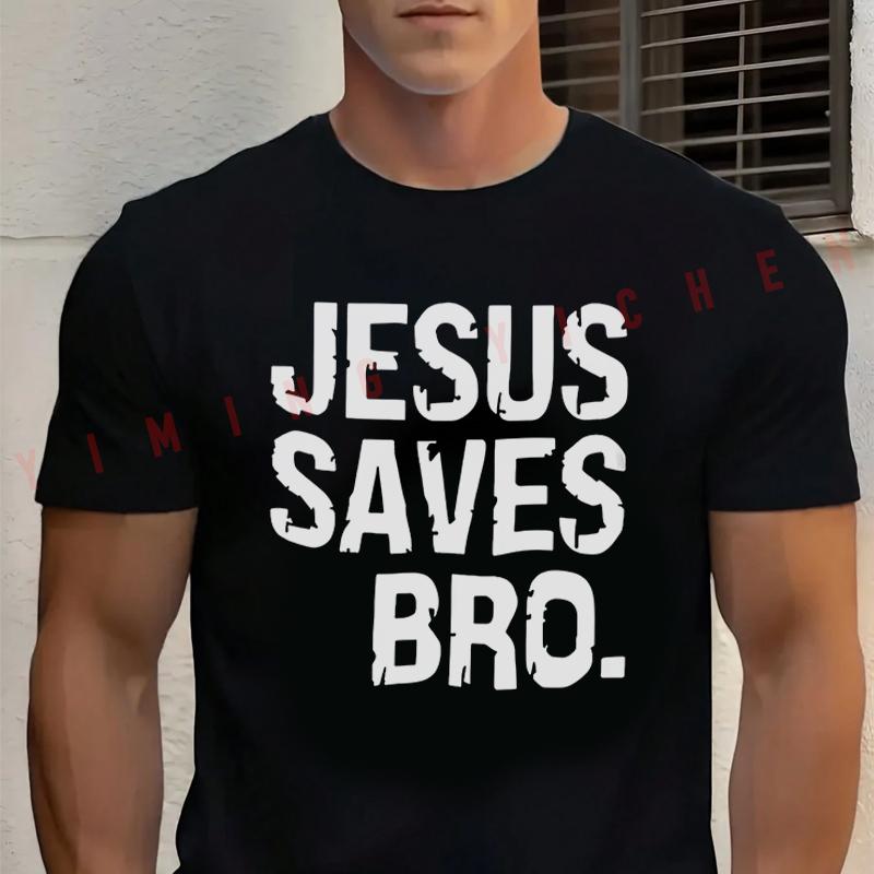 T-Shirt Jesus Saves Bro Christian Motorcycle Tshirt Moto Cotton O-neck Short Sleeve Fashion Hip Hop Streetwear Tee