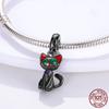 Медный Кулон Кот и Кошка Котёнок в Форме Сердца Подвеска Бусины Аксессуары Браслеты Браслет Украшения Ювелирные изделия Вечеринка в честь Годовщины