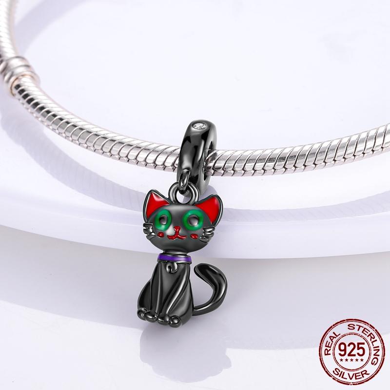 Медный Кулон Кот и Кошка Котёнок в Форме Сердца Подвеска Бусины Аксессуары Браслеты Браслет Украшения Ювелирные изделия Вечеринка в честь Годовщины