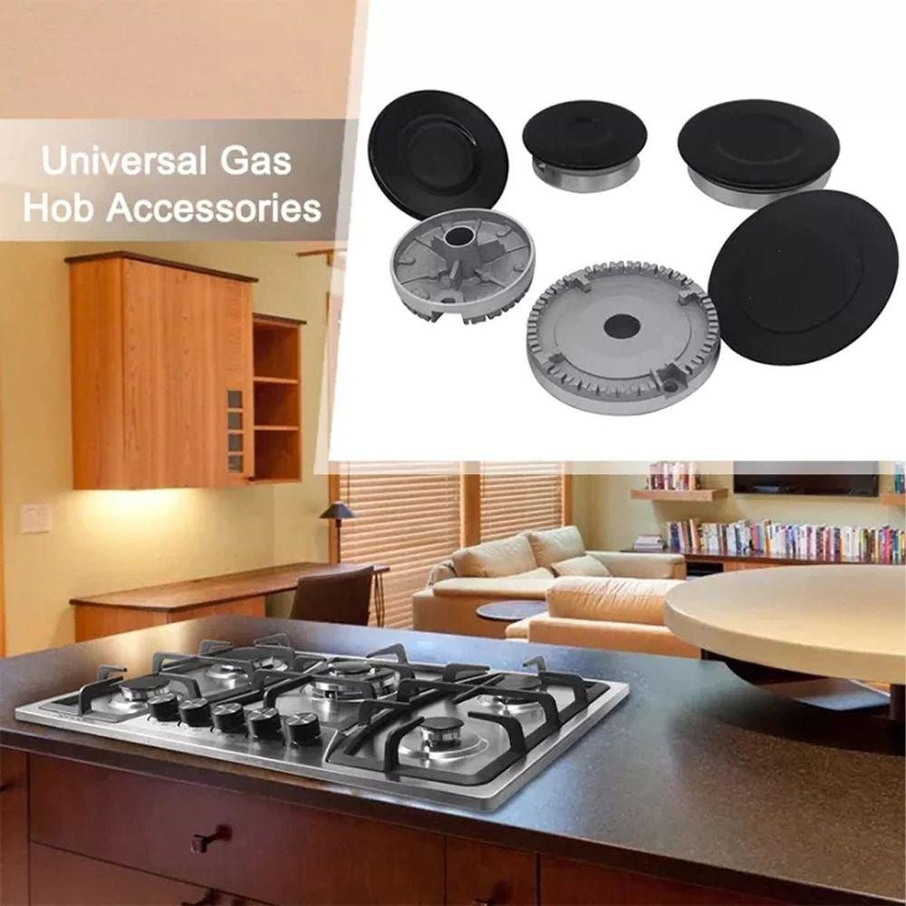 4pcs Concave Shape Cooker Hob Burner Cap Metal Flame Cap Cookware Tools Burner Crown Oven Use