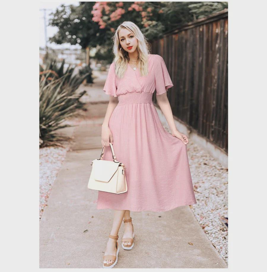 Новое женское шифоновое платье с V-образным вырезом и кружевом на весну и лето