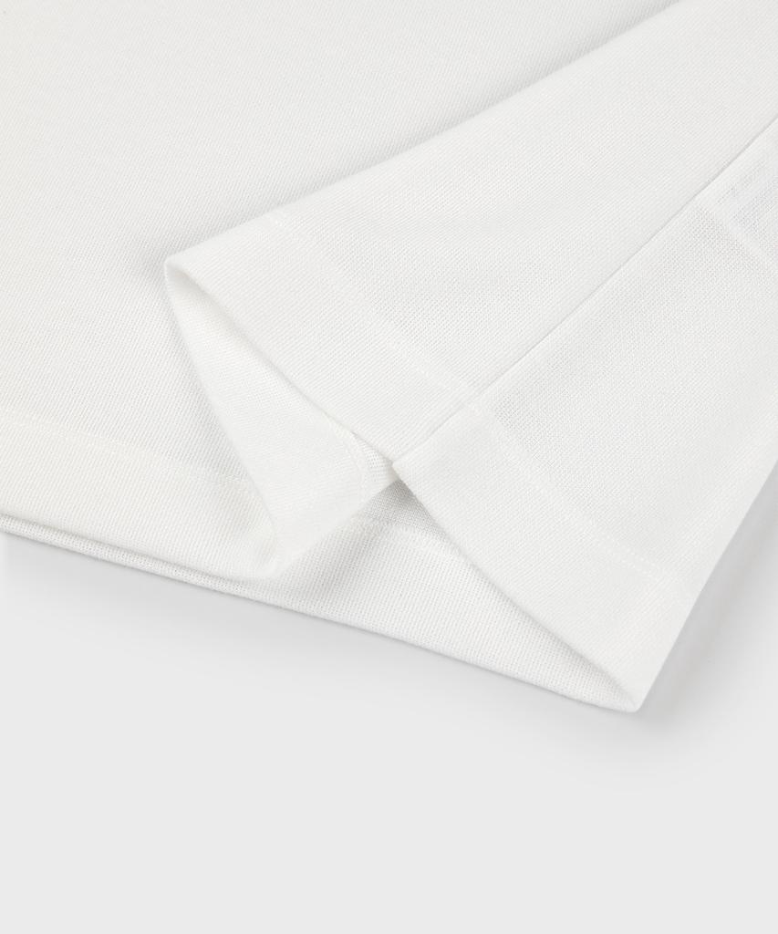 PANICALE Ivory Logo Short Sleeve Polo Knit
