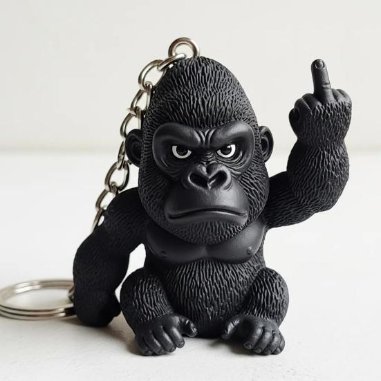 Middle Finger Animal Keychain Wolf Cow Pig Tiger Elephant Shape