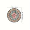 1Pcs  Boho Chic Pattern Round Area Rug Indoor Non-Slip Washable Fiber Carpet Soft Comfortable Mat For Bedroom Living Room