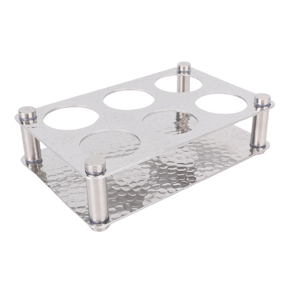 Stainless Steel Serving Display Tray 6 Holes Glass Cup Rack Premium Wine Glass Tray Kitchen
