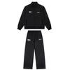 Mens Cotton Casual Set With Embroidered Hooded Zip-Up Jacket Straight Leg Pants 2025