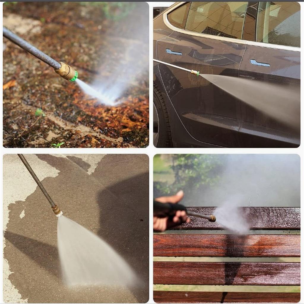 7pcs High Pressure Washer Gun 4000psi M22 Fitting Power Spray Gun With Extension Replacement Wand Lance 5 Nozzles Tips For Home Car Washing