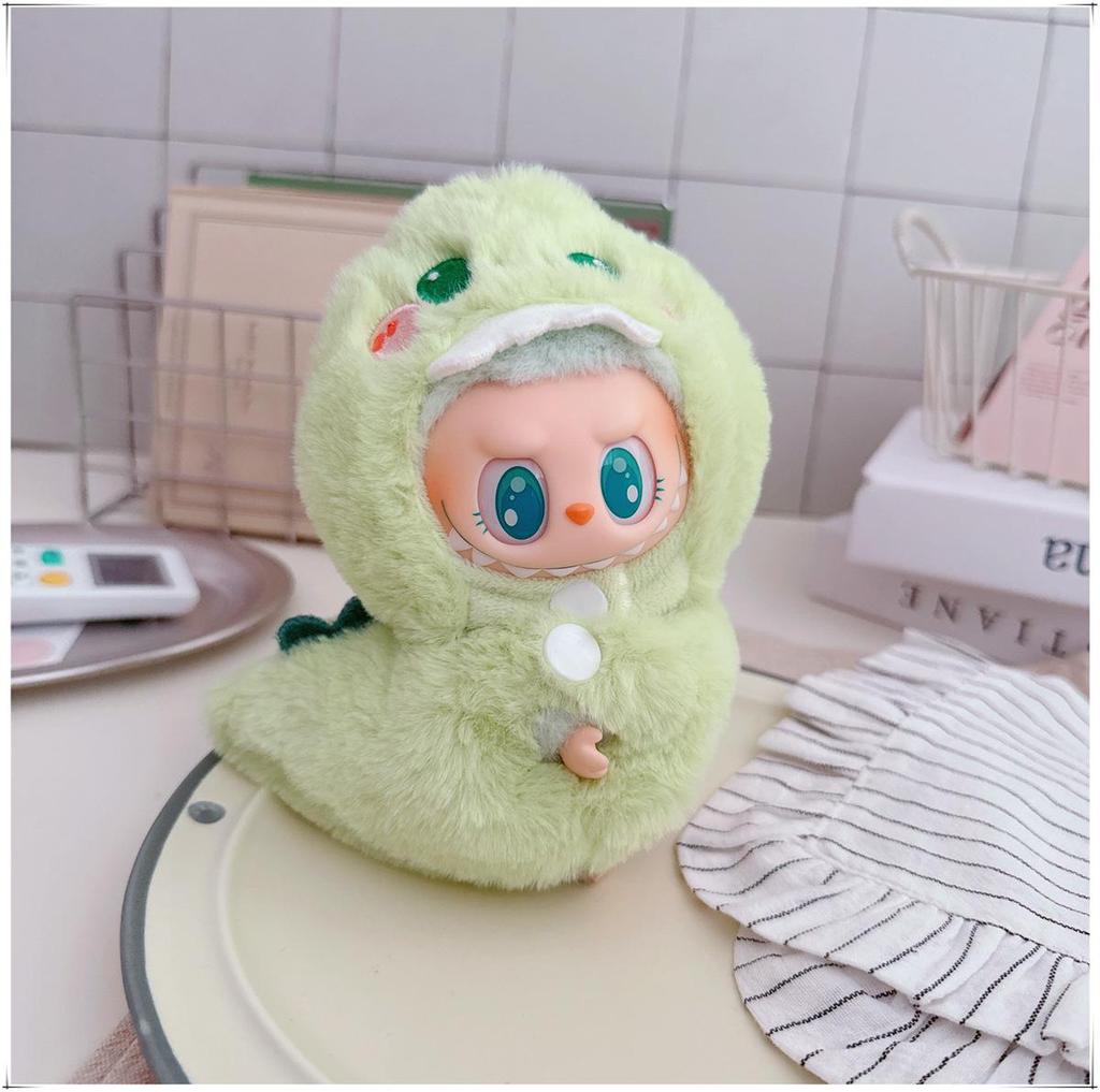 10cm Labubu Doll Clothes: Self-Deprecating Bear Plush Cape for 17cm Labubu Doll