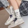 Trendy Socks with English Letters, Cartoon Cuteness, Cats, Fabric Labels, Mid-calf Socks, College Style, and Long Socks