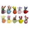 Cute Plant Fridge Magnets Tiny 3D Plant Vase Decorative Refrigerator Stickers for Home Kitchen Office School Locker Whiteboard