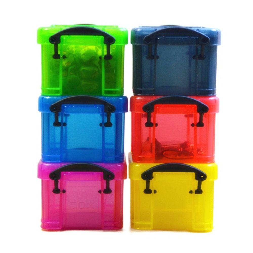 Multi-functional Mini Buckle Storage Box Transparent Desktop Organizer Box Stationery