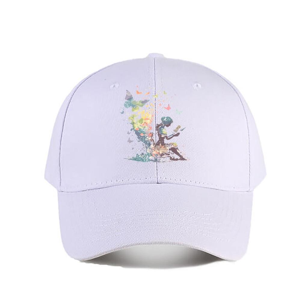 Watercolor Butterfly Fairy Reading Book Magical Library Art Baseball Cap Fashion Unisex Sunhat Womens Outdoor Sports