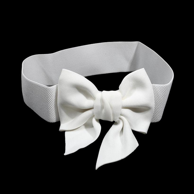 Vintage Bow Knot Elastic Waist Belt for Dress Women Elegant Stretchy Wide Waistband Cinch Belt