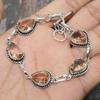 Morganite Gemstone Handmade Jewelry 925 Sterling Silver Bracelet For Wedding Gift