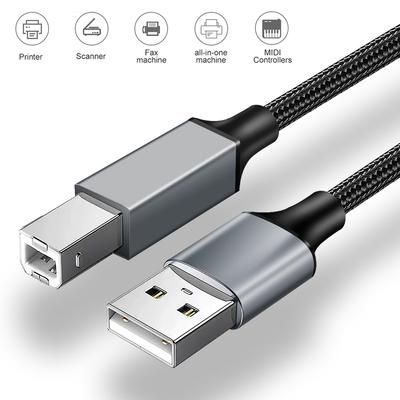 Кабель USB B на USB A Type C для принтера USB 2.0 Папа-папа Шнур для сканера Высокоскоростной шнур для принтера для HP Canon Epson Dell Lexmark