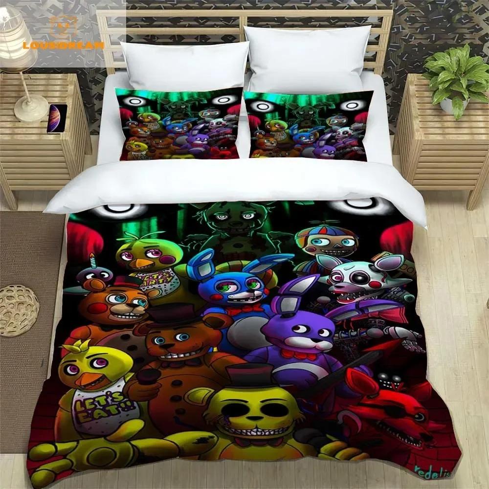 F-Five-Nights At Freddy´s FNAF Постельное белье Комплект постельного белья King Twin Double Boys Постельное белье из микрофибры или полиэстера Пододеяльник