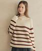 ZEROSTREET Striped Zip-Up Sweater / Ivory