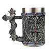 Фэнтези Дракон Крест Кружка из нержавеющей стали Готическая эстетика с ручкой, обвитой змеей Отлично подходит для косплея, в подарок фанатам темного фэнтези