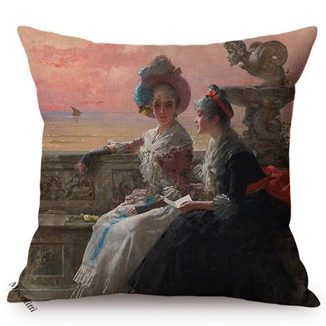 Famous Netherlands Painter Frans Hals Realism Painting Sofa Decorative Cushion Cover Elegant Lady Vintage Portrait Pillow Case