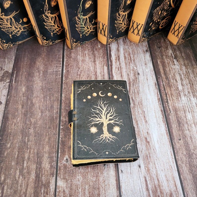 Кожаный журнал «Древо жизни и луна», Блокнот, Скетчбук, Кожаный дневник, Дневник для путешествий, Дневник сновидений, Свадебный подарок, Персонализированный подарок.