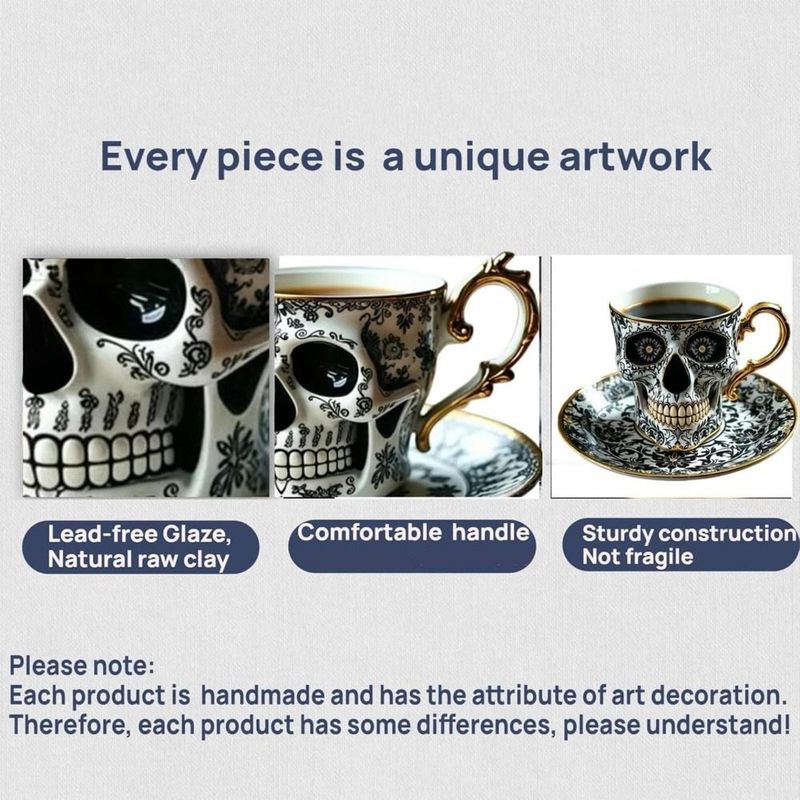 Стильная кофейная кружка из смолы в виде черепа Дизайн Bonehead Готический Череп Дробилка для кофе Скелетная голова Кружки Коллекционеры