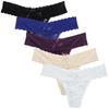 AILIWINA Lace Cute Beautiful Lace of Women's T-Back Panties, Low-Waisted T-Back, Underwear, Panties, T-Back (Set 5)