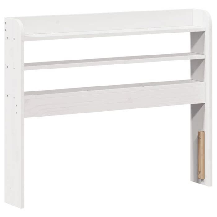 VidaXL Tête de lit avec étagères blanc 90 cm bois massif de pin, tête de lit en bois, tête de lit avec rangement, tête de 850963