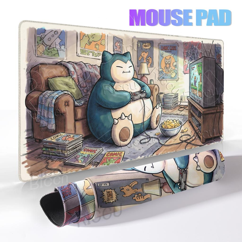 Mousepad Anime Snorlax Extended Pokemon Aesthetics Gamer Office Accessories Lock-edge Laptop Keyboard Table Carpet Free Shipping