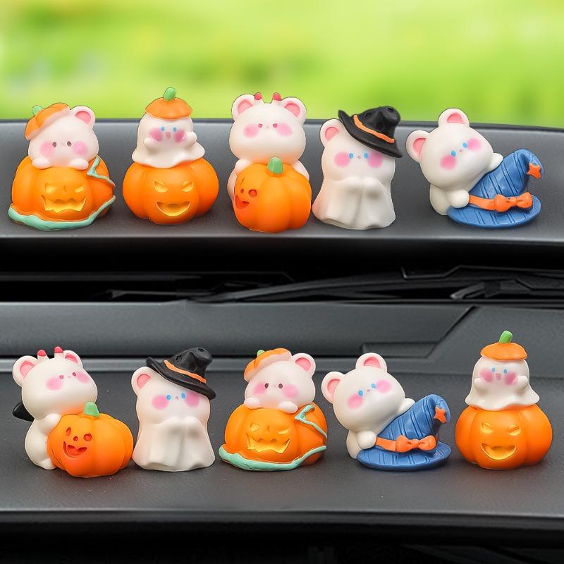 Новые украшения для автомобиля, креативные украшения на Хэллоуин, тыква, медведь, кукла, центральная консоль, украшение приборной панели автомобиля, аксессуары ручной работы