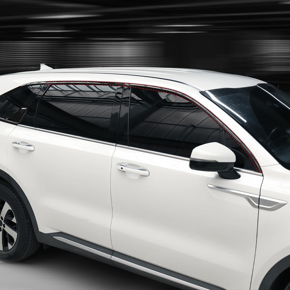 Для Kia Sorento MQ4 2021-2026 10 шт. ABS Декоративная полоска на окно автомобиля Кнопка Накладка на боковую панель Отделка Декоративная полоска на окно стойки D