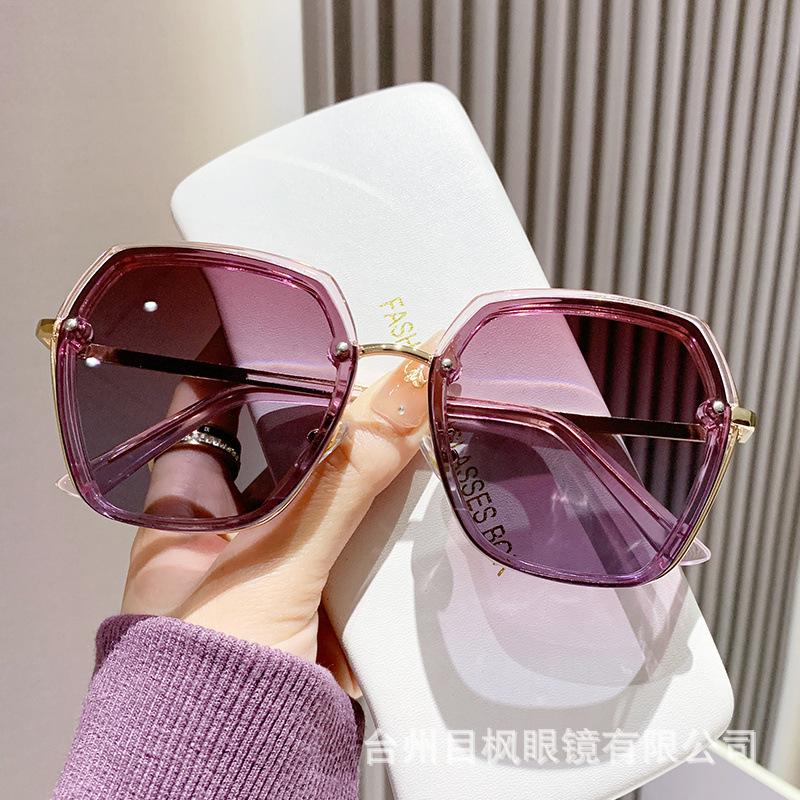 New sunglasses sunglasses women's polygonal fashion sunshades high-quality metal nose pads