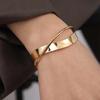 Yori Минималистичный Нержавеющая Сталь Металл Неправильной Формы 18K Золотое PVD Браслет Манжета Отличительные Украшения Оптом 2025