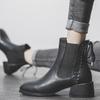 Короткие туфли для женщин Ботильоны в стиле панк со шнурками Женские ботильоны Элегантная обувь на среднем каблуке Ботинки челси на шнуровке