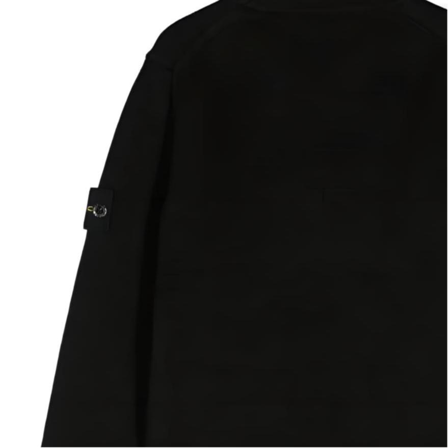 STONE ISLAND Свитер Однотонный С круглым вырезом Пуловер С длинным рукавом Приталенный Детский свитер Черный 7916515A2-V0029