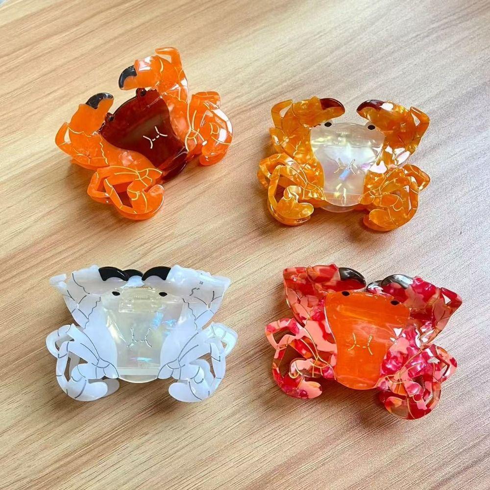 Lovely Ocean Animal Shark Clip Sweet Creative Hair Claw Creative Crab Acetate Hair Clip Girls