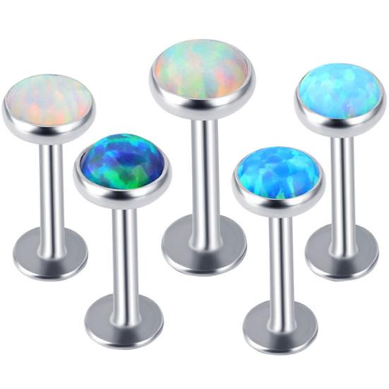 Faux Opal Labret Lip Ring EBody Piercing Ear Stud Earring