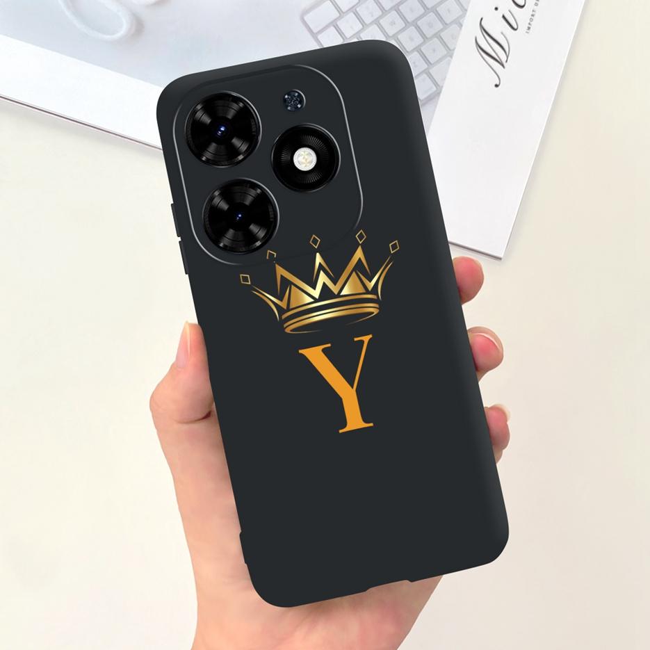 Чехол для Infinix Hot 40 Чехол для Infinix Hot 40i Милые Буквы Короны Задняя Крышка Чехол для Телефона Для Infinix Hot 40 Pro Hot40 Hot40i Мягкие Fundas