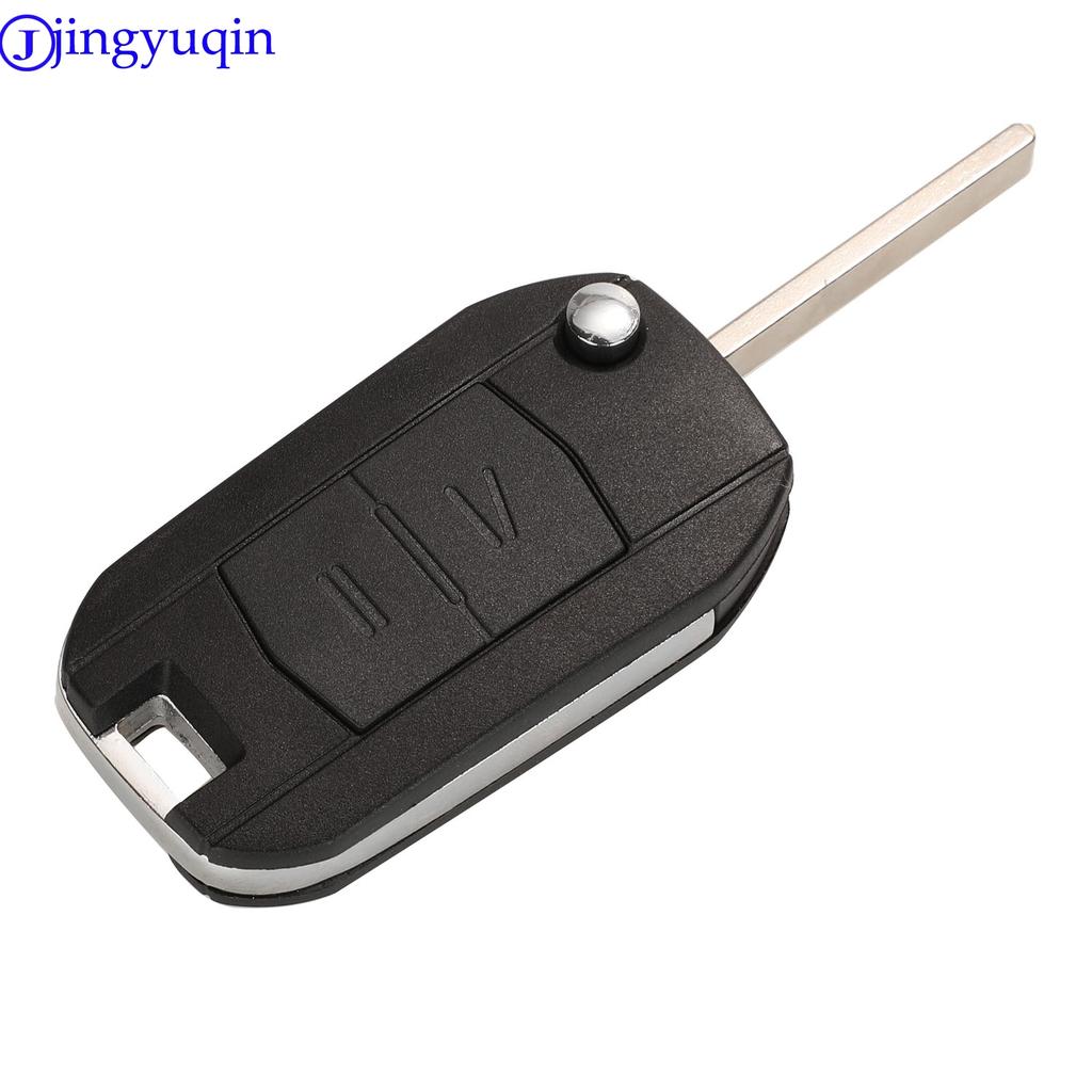 Jingyuqin Remote Folding Flid Car Key Cover Case Shell For Opel Vauxhall Corsa Combo Meriva 2 Buttons + Blade HU43 (79)