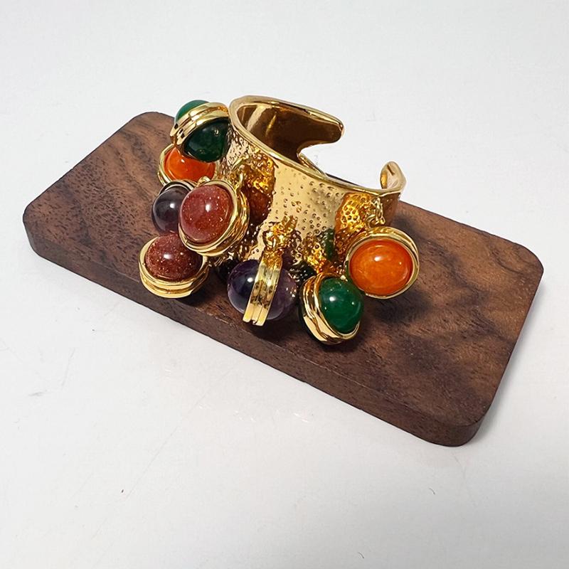 Винтажное натуральное малахитовое стекло с несколькими подвесками, высококачественная бахрома, открытое кольцо, женское свадебное украшение для вечеринки