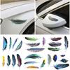 1Set Creative Colorful Feather Car Body Sticker Mirror Decorative Decal Decor