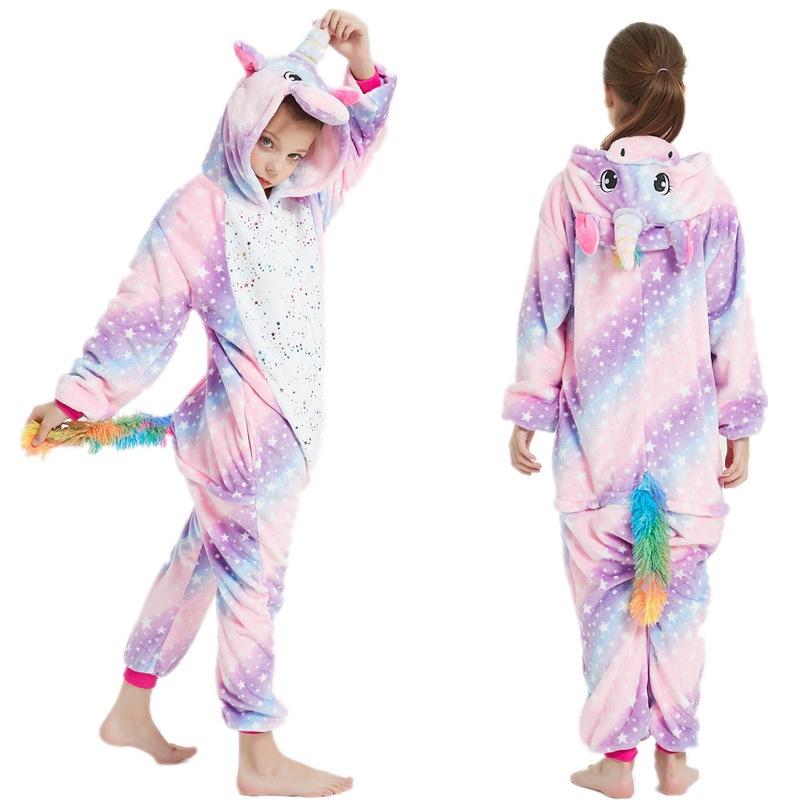 Kigurumi Onesie Kids Unicorn Pajamas For Children Animal Cartoon Sleepers Baby Costume Winter Girls Licorne Jumspuit