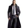 Мужская куртка из искусственной кожи Осень High Street Отложной воротник Длинный рукав Мужской тренчкот Ветрозащитный Однобортный Мужская верхняя одежда