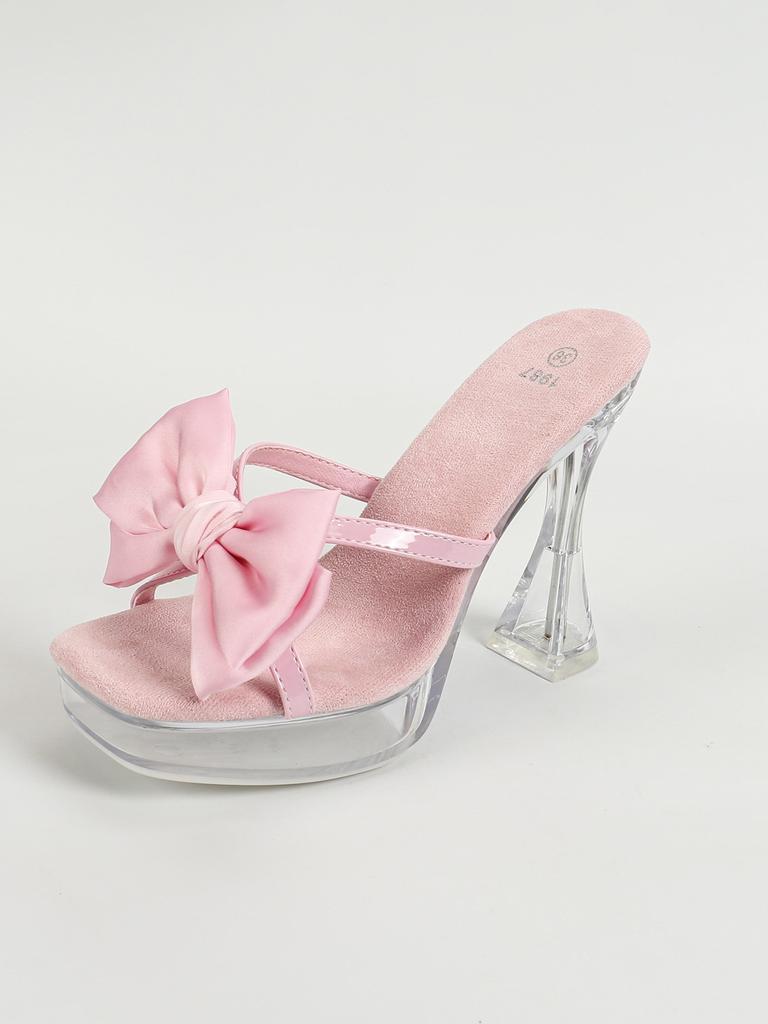 Женские босоножки на платформе, сексуальные, прозрачные, для ночного клуба, толстый каблук, квадратный, нескользящий, с цветком, 12 см, LFD-1987-48