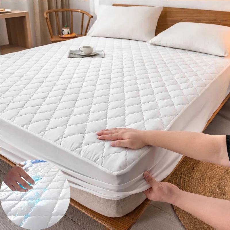 Ticken Cotton Waterproof Bed Sheet Waterproof Fitted Sheet Quilted Mattress Cover Mattress Protector Bedding Mattress Cover