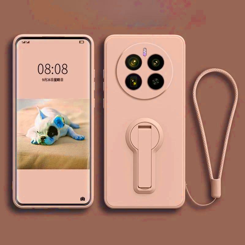 Чехол для Realme 12 Pro Plus Жидкий силикон Подставка Держатель Мягкая накладка на телефон для Realme 12 Pro + Улучшенная ударопрочная задняя крышка Funda
