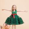 Girls Christmas Dress for Kids Lace Flower Princess Dress Children Big Bow Wedding Birthday Party Vestidos New Year Costume
