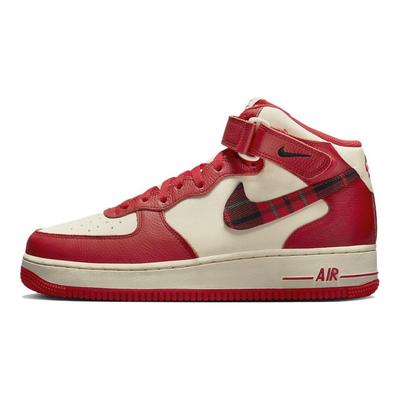 Air Force 1 Mid 07 LX Кроссовки унисекс в красную клетку, цвета слоновой кости, университетский красный, черный DV0792-101