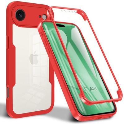 Coque Pour iPhone Air - BOOLING - Protection Hybride Antichoc Tranparent Rigide Bordure Rouge