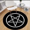 Black Round Five-Pointed Star Carpet Satan Devil Trap Carpet Non-Slip Rug Live Room Floor Ma Bedroom Carpet Home Decorati