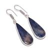 Натуральный камень содалит, ювелирное изделие из стерлингового серебра 925 пробы, серьга 1,85" u2P94